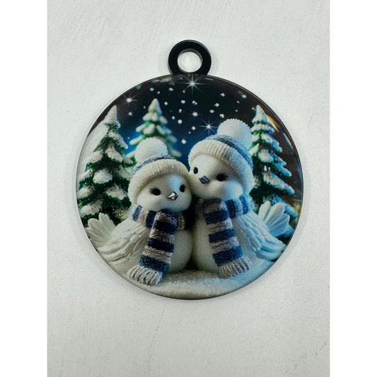 Winter Love Birds Acrylic Keepsake Ornament
