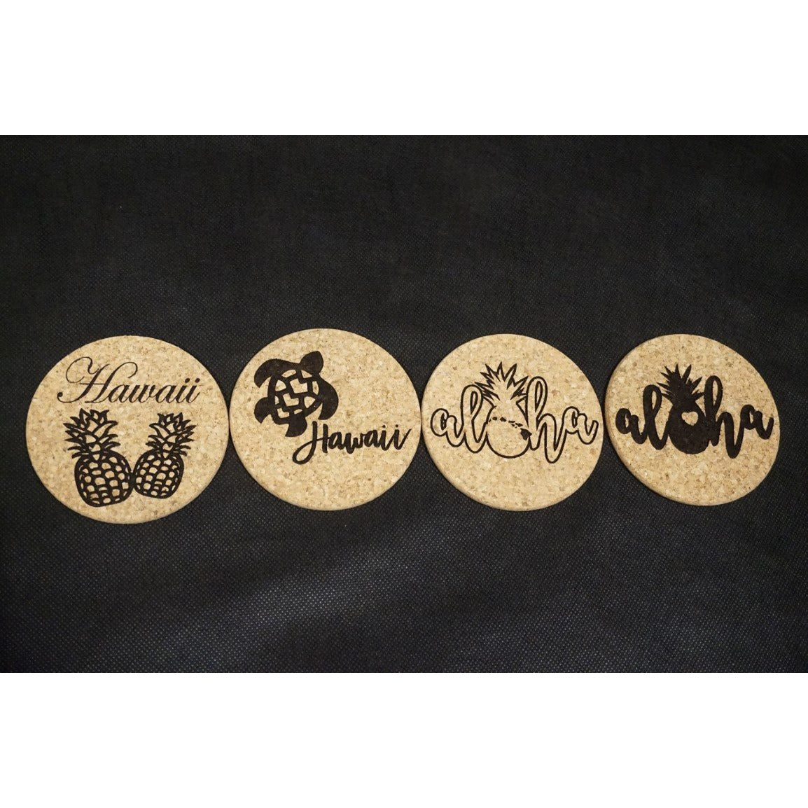 Set of 4 Cork Coasters - Local Hawaiian Designs