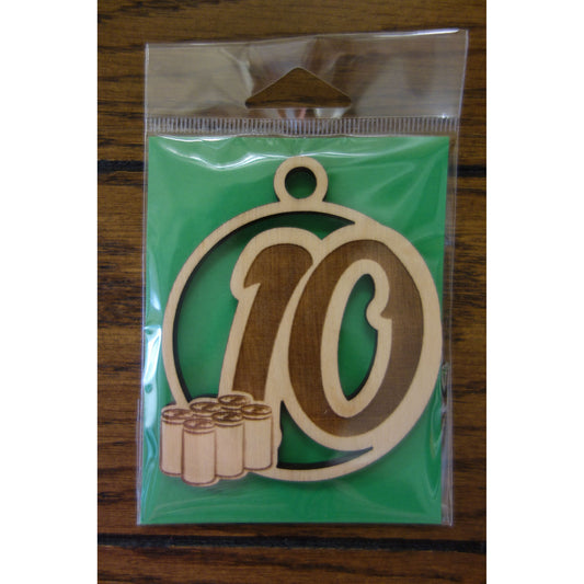 12 Days of Christmas Day 10 Wood Keepsake Ornament
