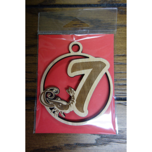 12 Days of Christmas Day 7 Wood Keepsake Ornament