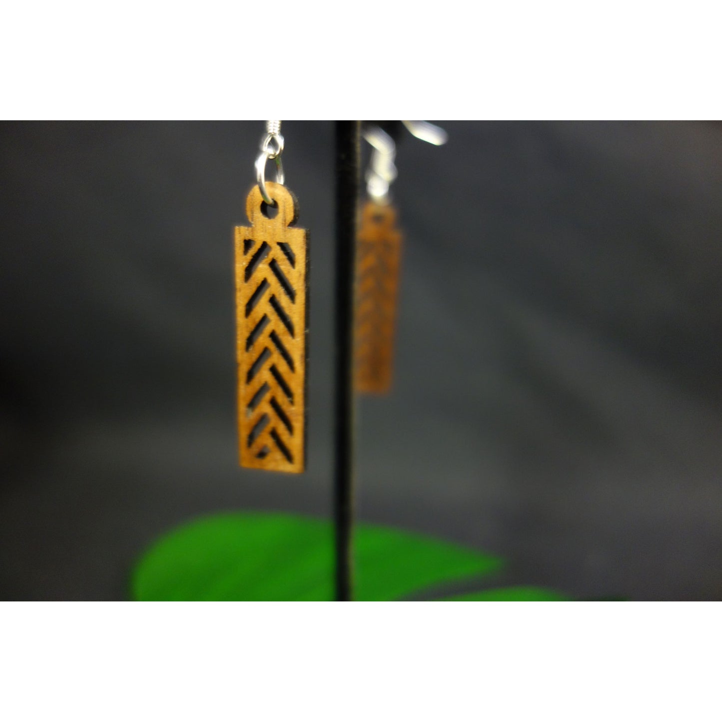 Koa Wood Lauhala Style Earrings