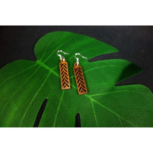 Koa Wood Lauhala Style Earrings