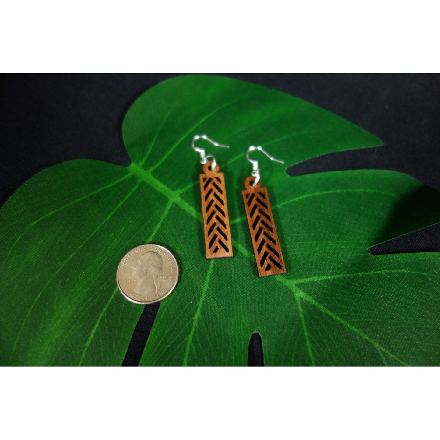 Koa Wood Lauhala Style Earrings