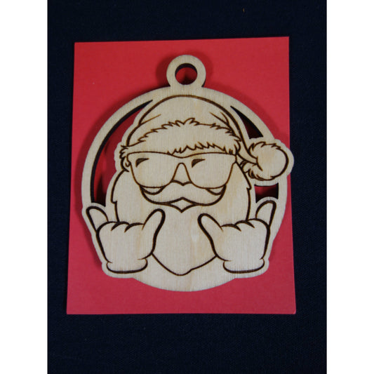 Shaka Santa Christmas Keepsake Ornament