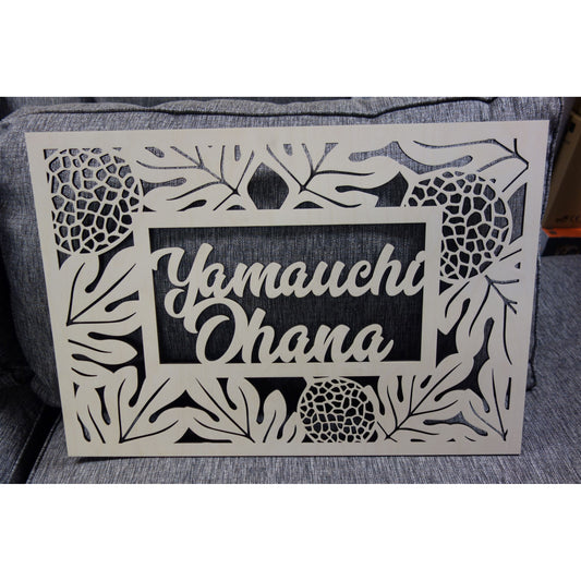 *CUSTOM ORDER* `Ulu (Breadfruit) Family Plaque, 26" x 18"