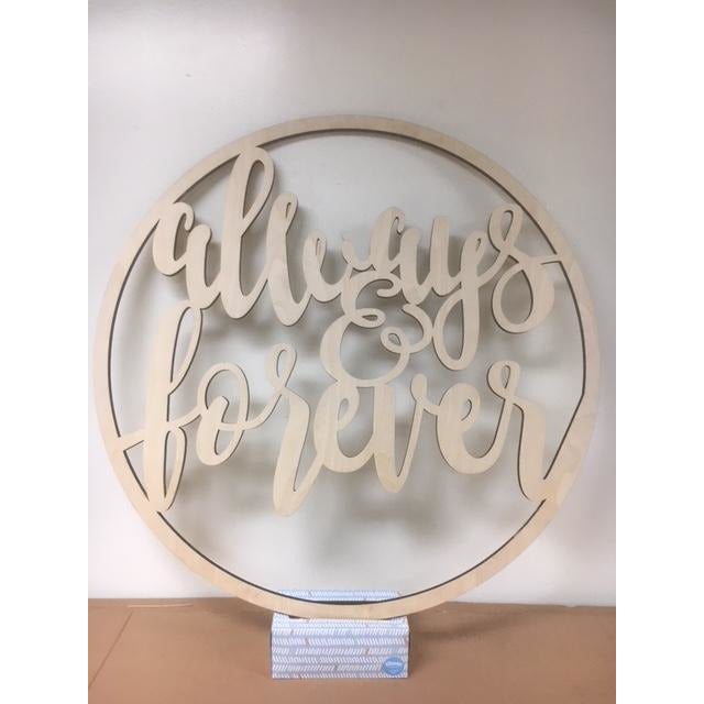 *CUSTOM ORDER* Wood Double Names Circle