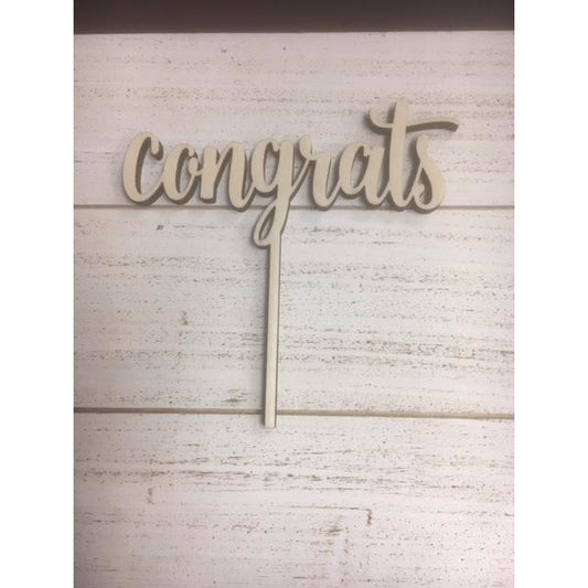Congrats Wood Cake Topper