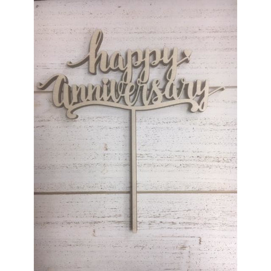 Happy Anniversary Wood Cake Topper