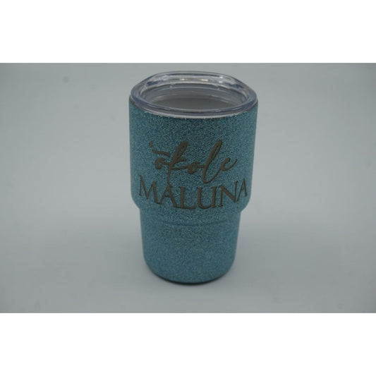 'Okole Maluna Shot Glass - Glitter Blue