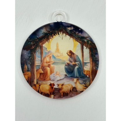 Nativity Birth of Jesus Acrylic Keepsake Ornament