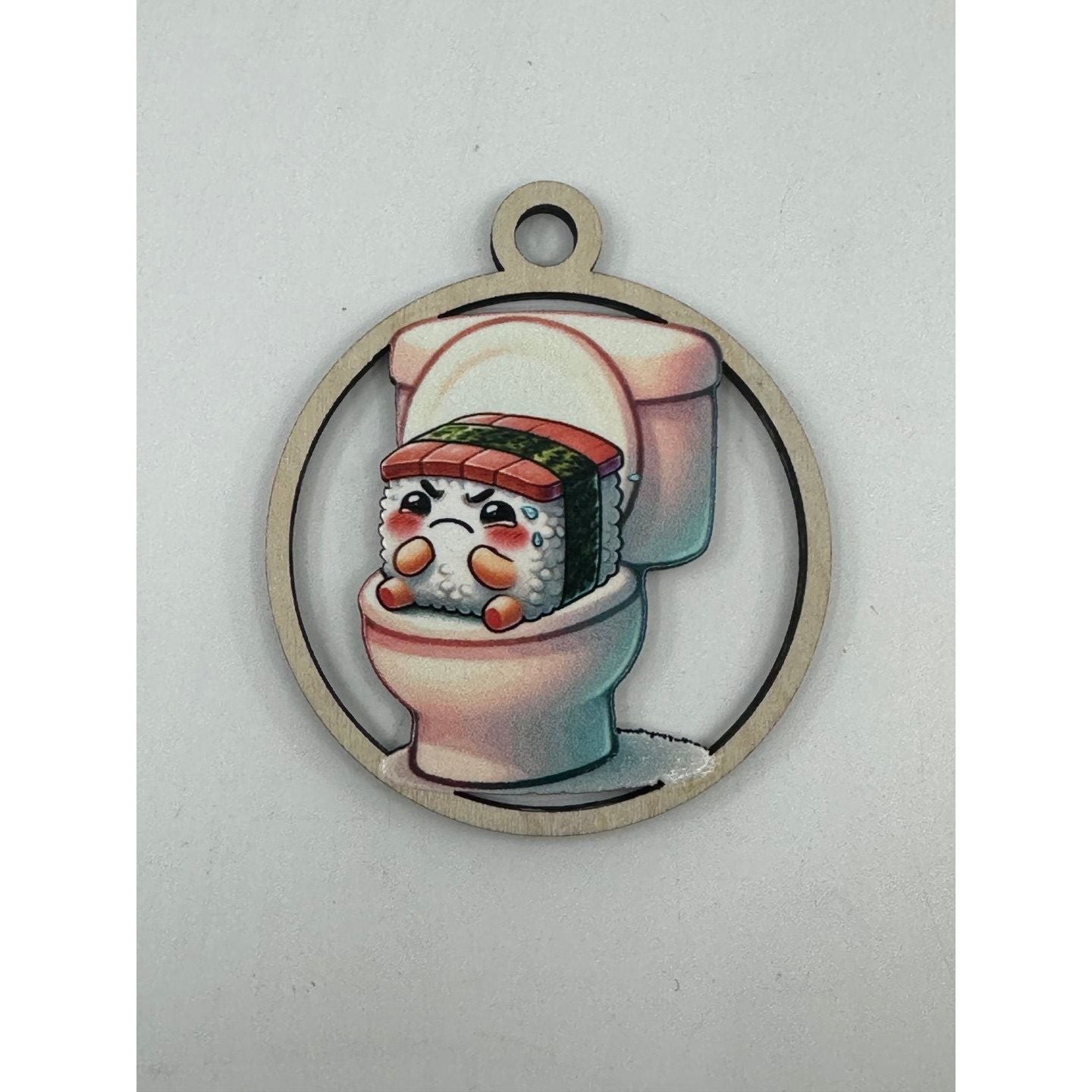 Spam Musubi Pooping Wooden Keepsake Ornament