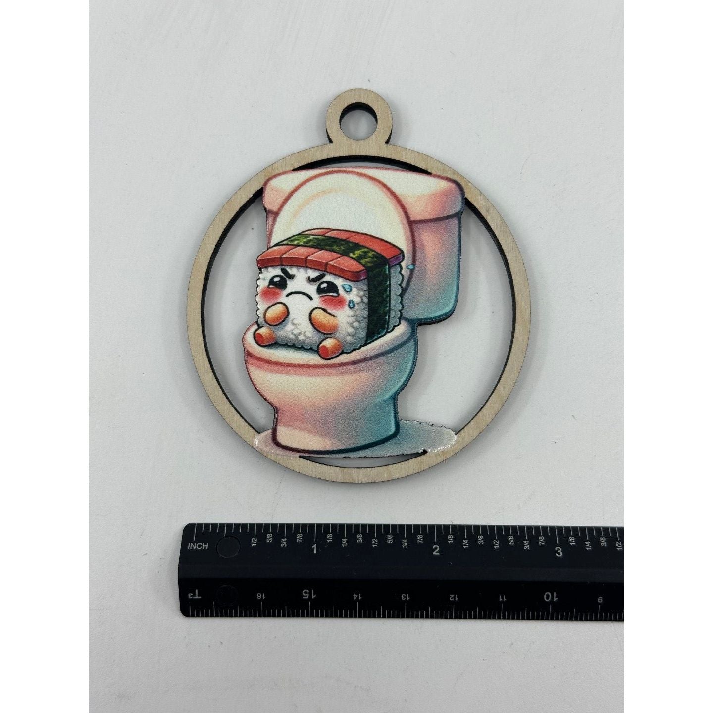 Spam Musubi Pooping Wooden Keepsake Ornament