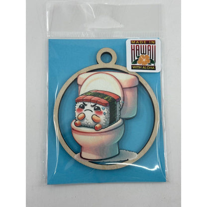 Spam Musubi Pooping Wooden Keepsake Ornament