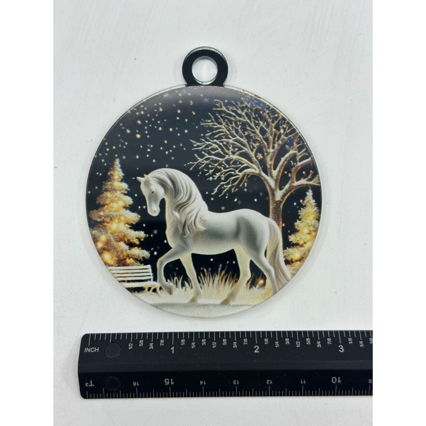 Enchanted Winter Horse Acrylic Keepsake Ornament