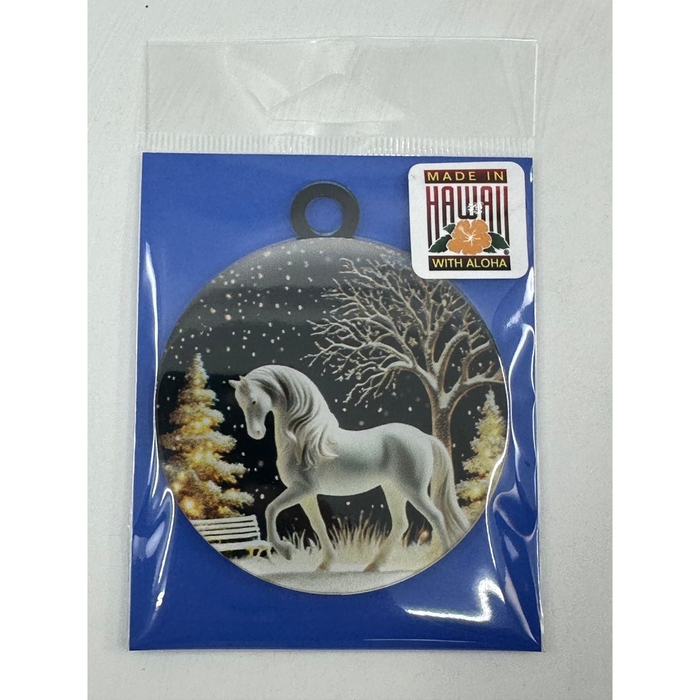 Enchanted Winter Horse Acrylic Keepsake Ornament