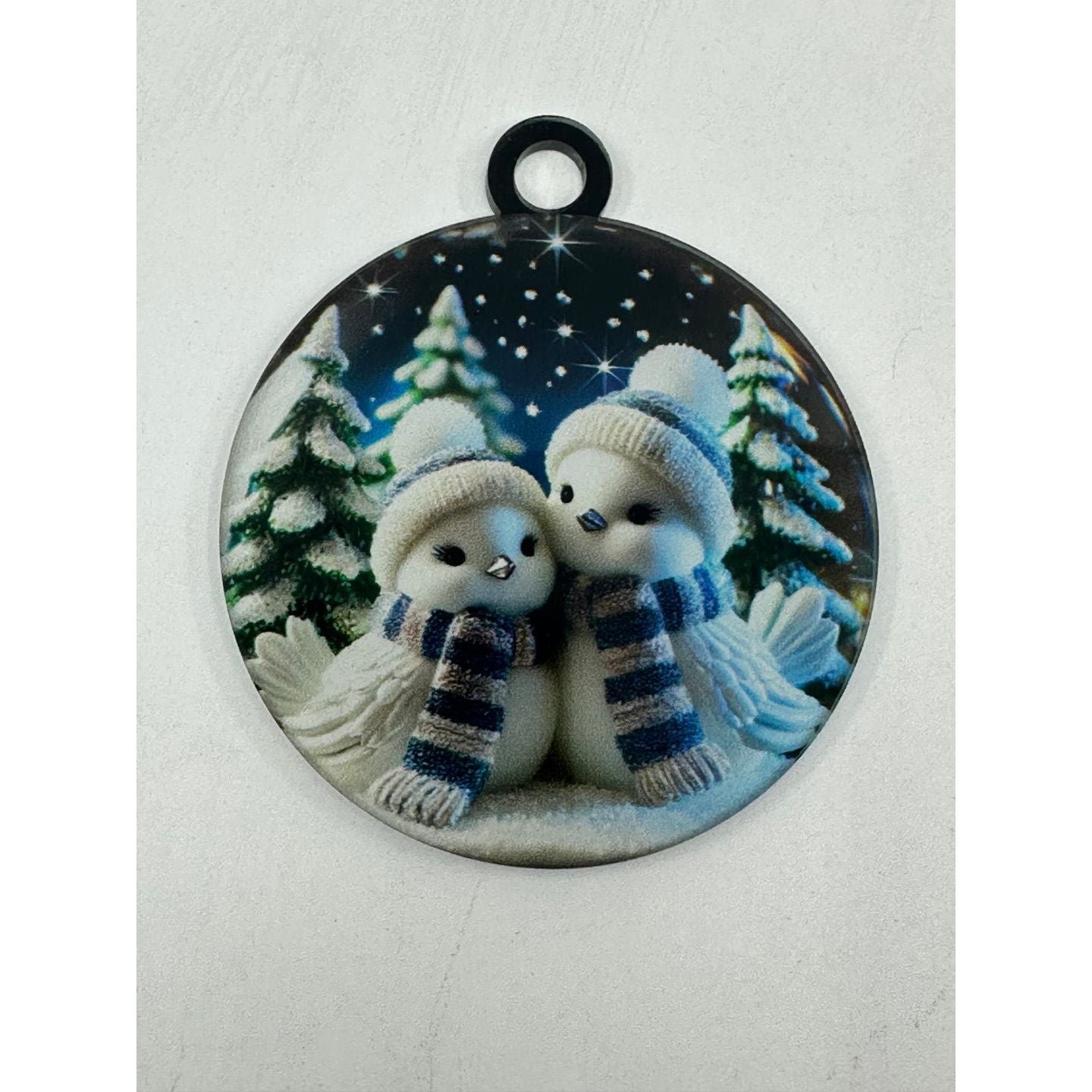 Winter Love Birds Acrylic Keepsake Ornament