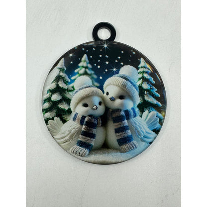 Winter Love Birds Acrylic Keepsake Ornament