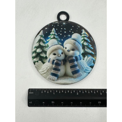 Winter Love Birds Acrylic Keepsake Ornament