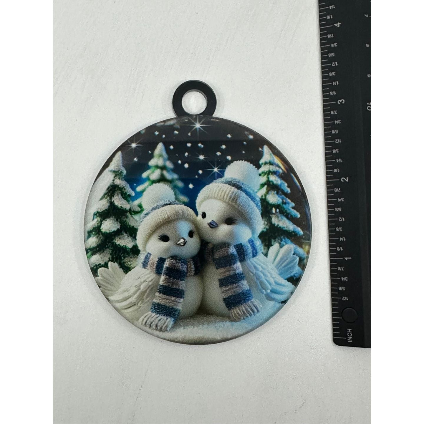 Winter Love Birds Acrylic Keepsake Ornament