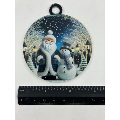 Santa & Snowman Winter Wonderland Acrylic Keepsake Ornament