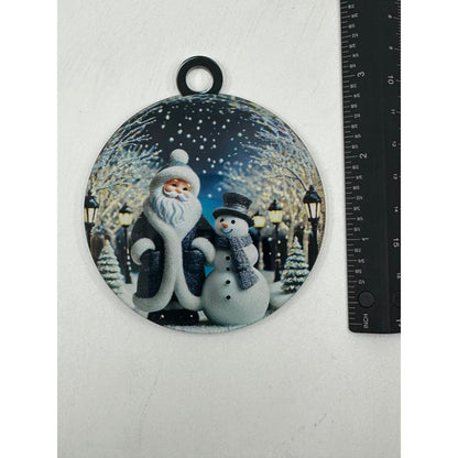 Santa & Snowman Winter Wonderland Acrylic Keepsake Ornament