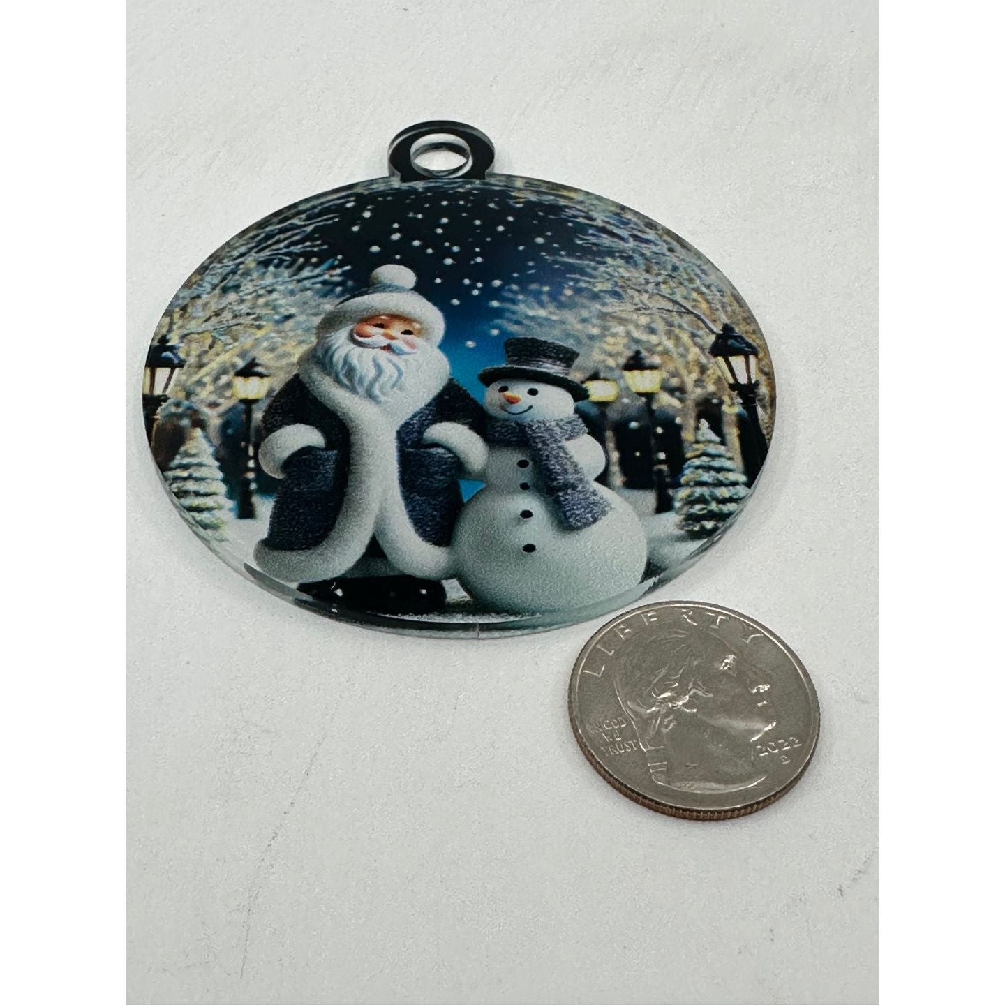 Santa & Snowman Winter Wonderland Acrylic Keepsake Ornament