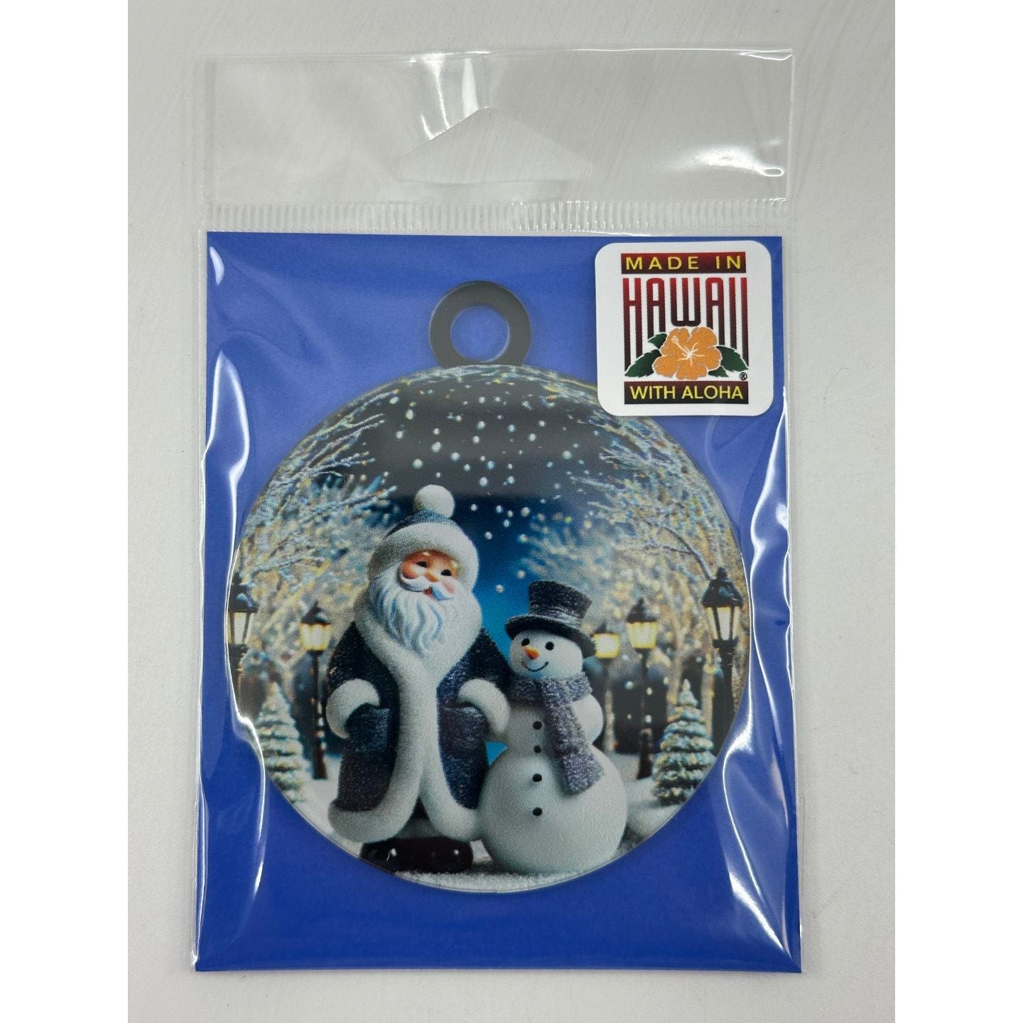 Santa & Snowman Winter Wonderland Acrylic Keepsake Ornament