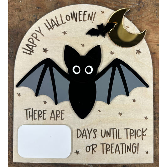 Halloween Countdown Bat Sign – Reusable Trick-or-Treat Countdown Calendar