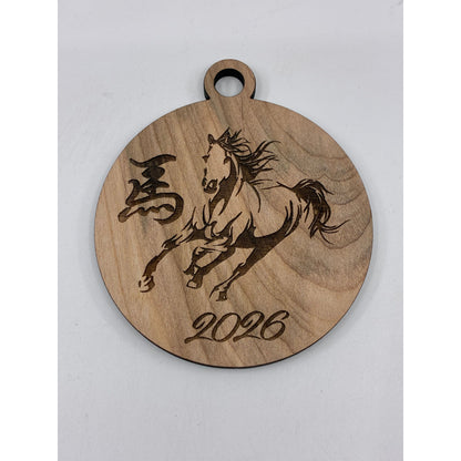 2026 Year of the Horse Wooden Keepsake Ornament