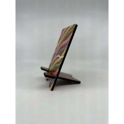 Laser Cut Sapele Plywood Phone Stand - Wavy Lei