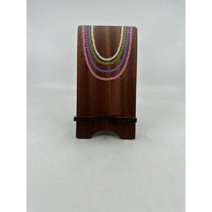 Laser Cut Sapele Plywood Phone Stand - Draped Lei