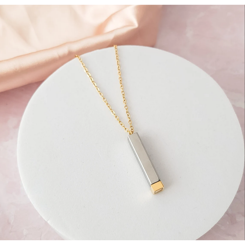 Hidden Message Bar Necklace (gold/silver)