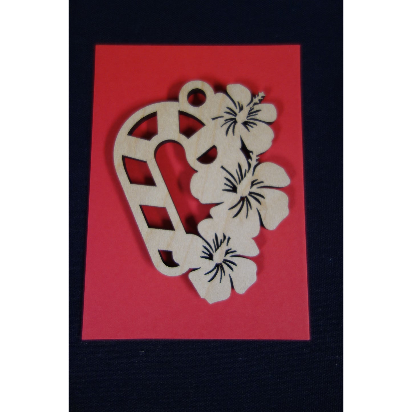 Christmas Candy Cane Hibiscus Ornament