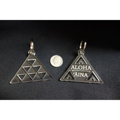 'Aole TMT Mauna Kea Acrylic Triangular Keychain