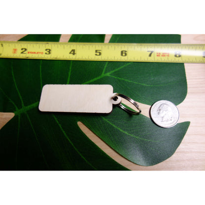 Aloha `Aina Rectangular Wood Keychain