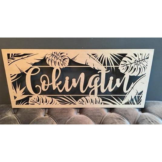 *CUSTOM ORDER* Tropical Family Name Plaque, Long