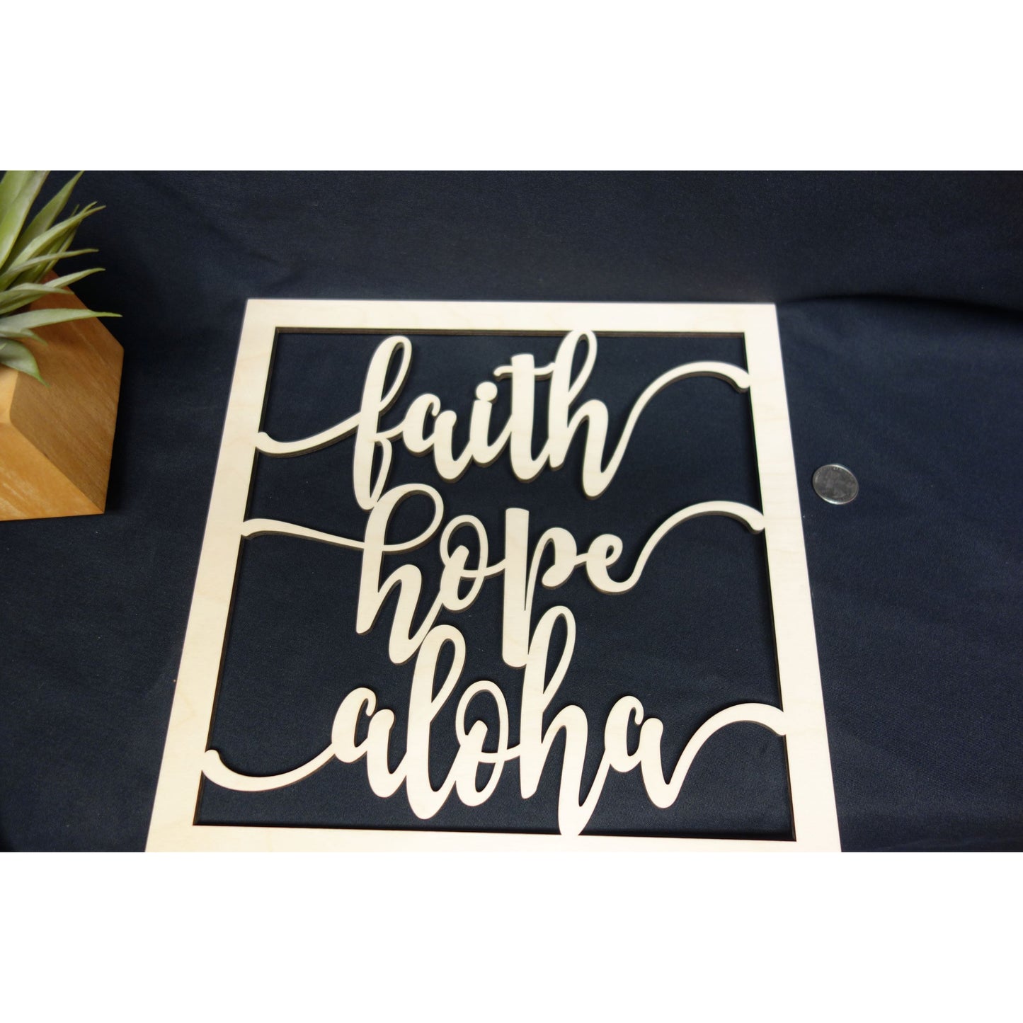 Faith Hope Aloha Square Plaque