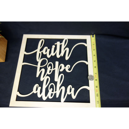 Faith Hope Aloha Square Plaque
