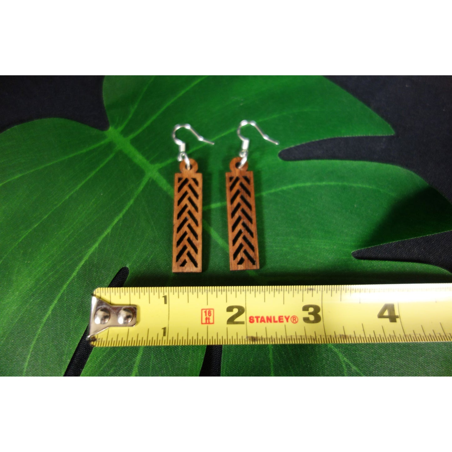 Koa Wood Lauhala Style Earrings