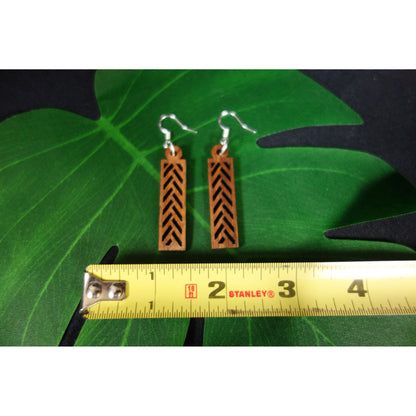 Koa Wood Lauhala Style Earrings