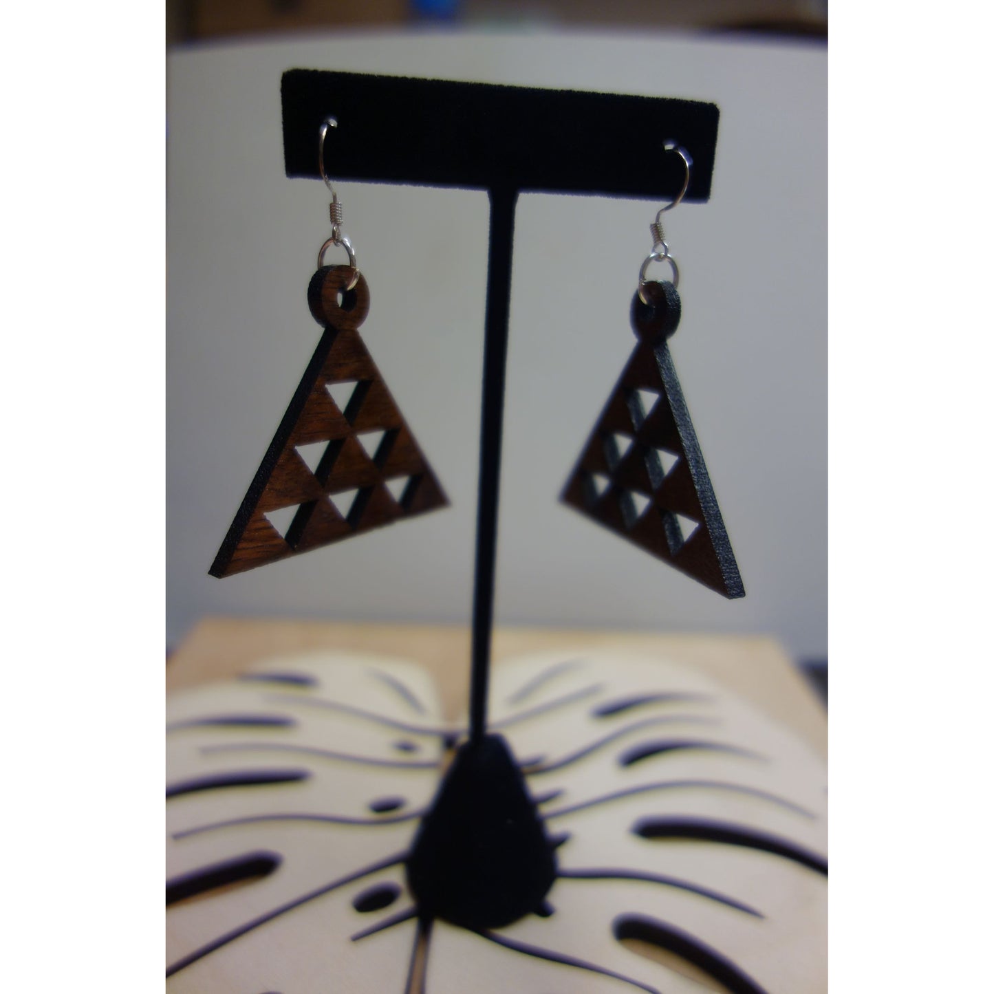 Triangle Mauna Kea Solid Koa Wood Earrings