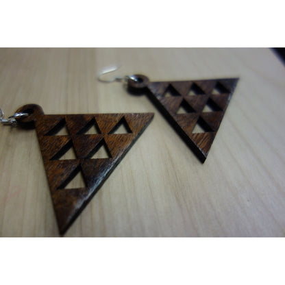 Triangle Mauna Kea Solid Koa Wood Earrings
