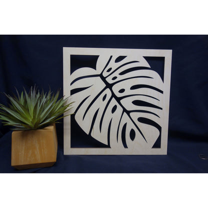 Tropical Monstera Leaf Square Panel