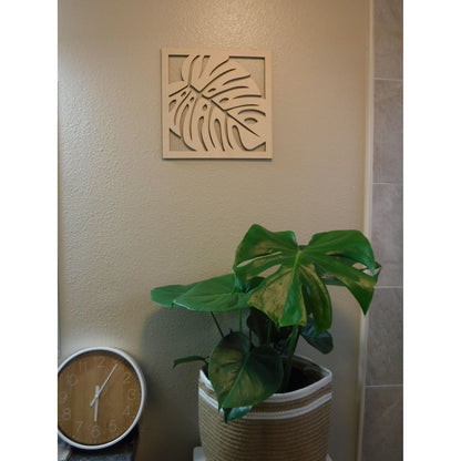 Tropical Monstera Leaf Square Panel