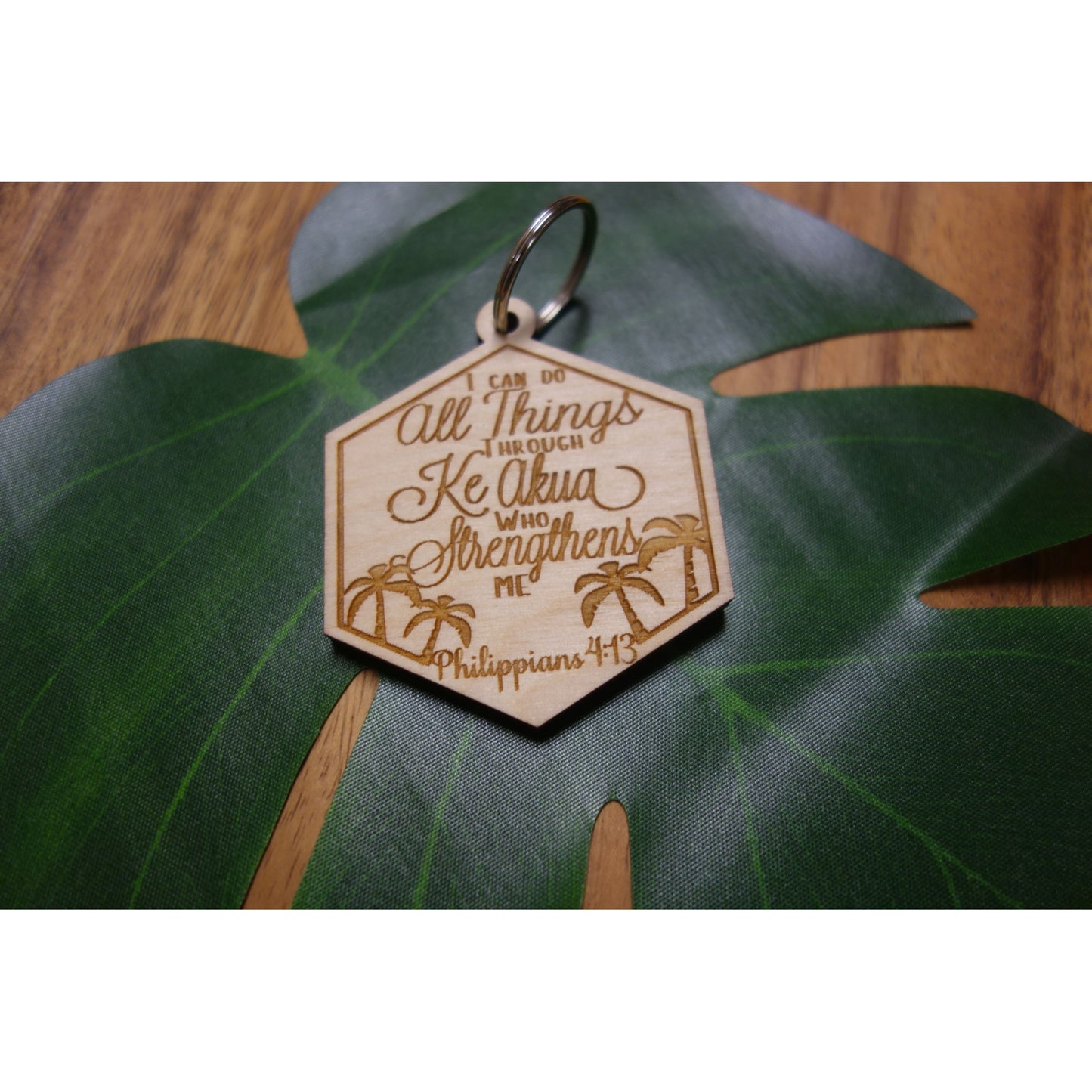 Philippians 4:13 "I Can Do All Things" Wood Keychain