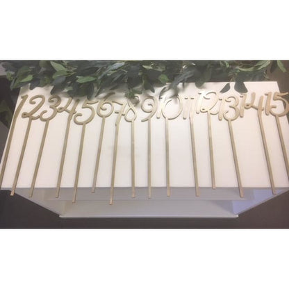 *RENTAL* Table Numbers, Wooden Numeral Sticks