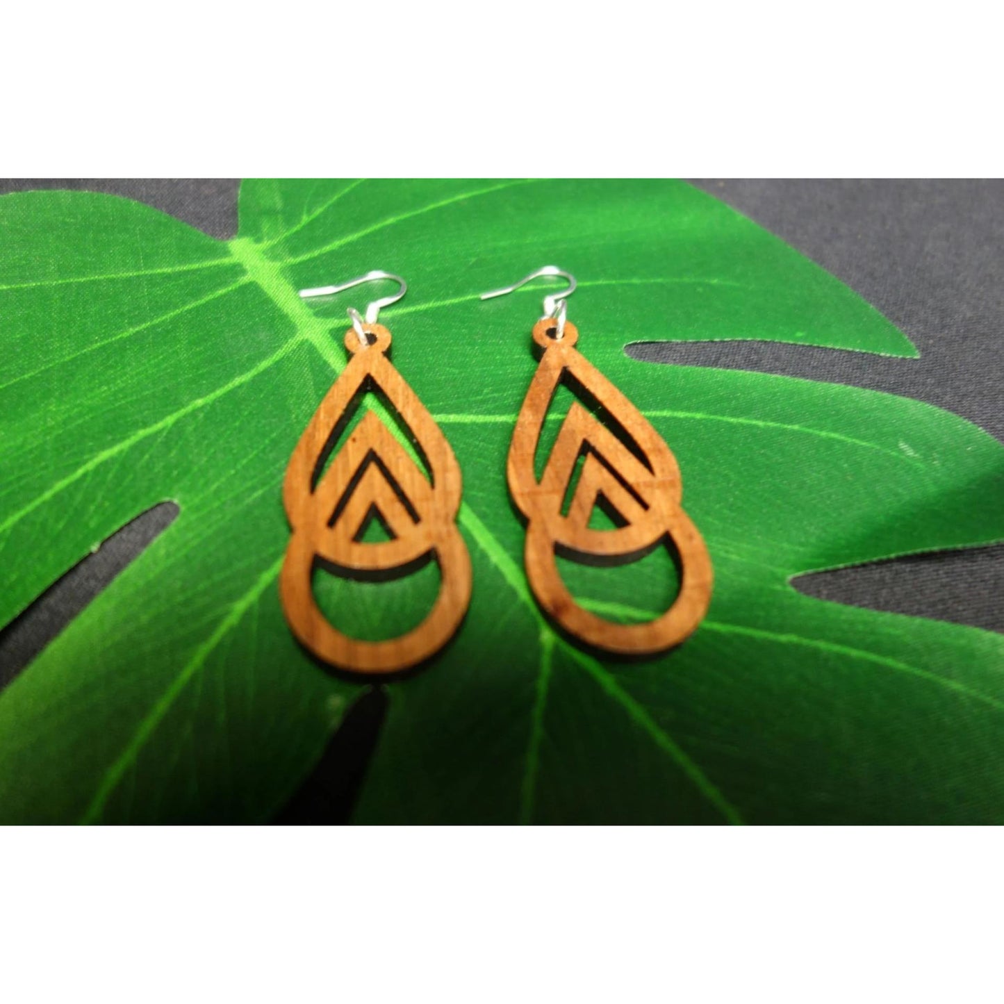 Koa Wood Mauka to Makai Triangle Earrings